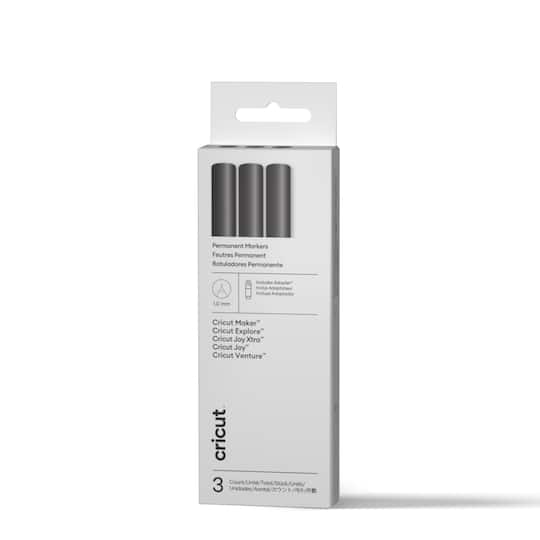 Cricut® 1.0mm Black Permanent Markers, 3ct. + Adapter